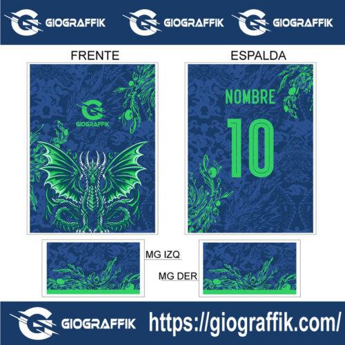 DRAGON BLUE GREEN FLORAL