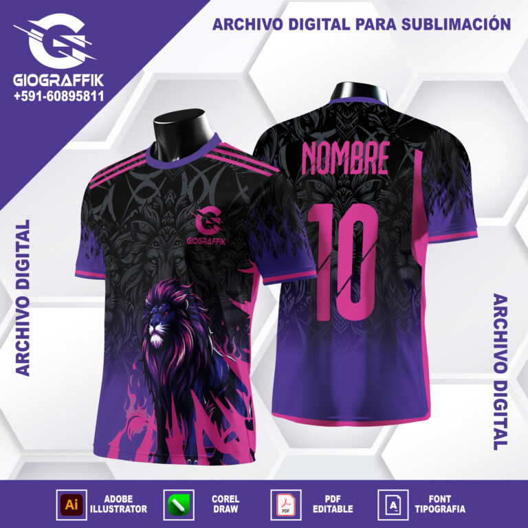 LEON MAGENTA DEGRADE AZUL