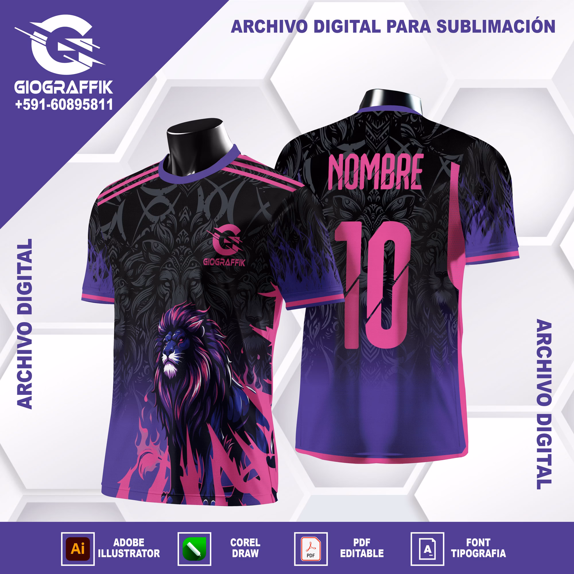LEON MAGENTA DEGRADE AZUL