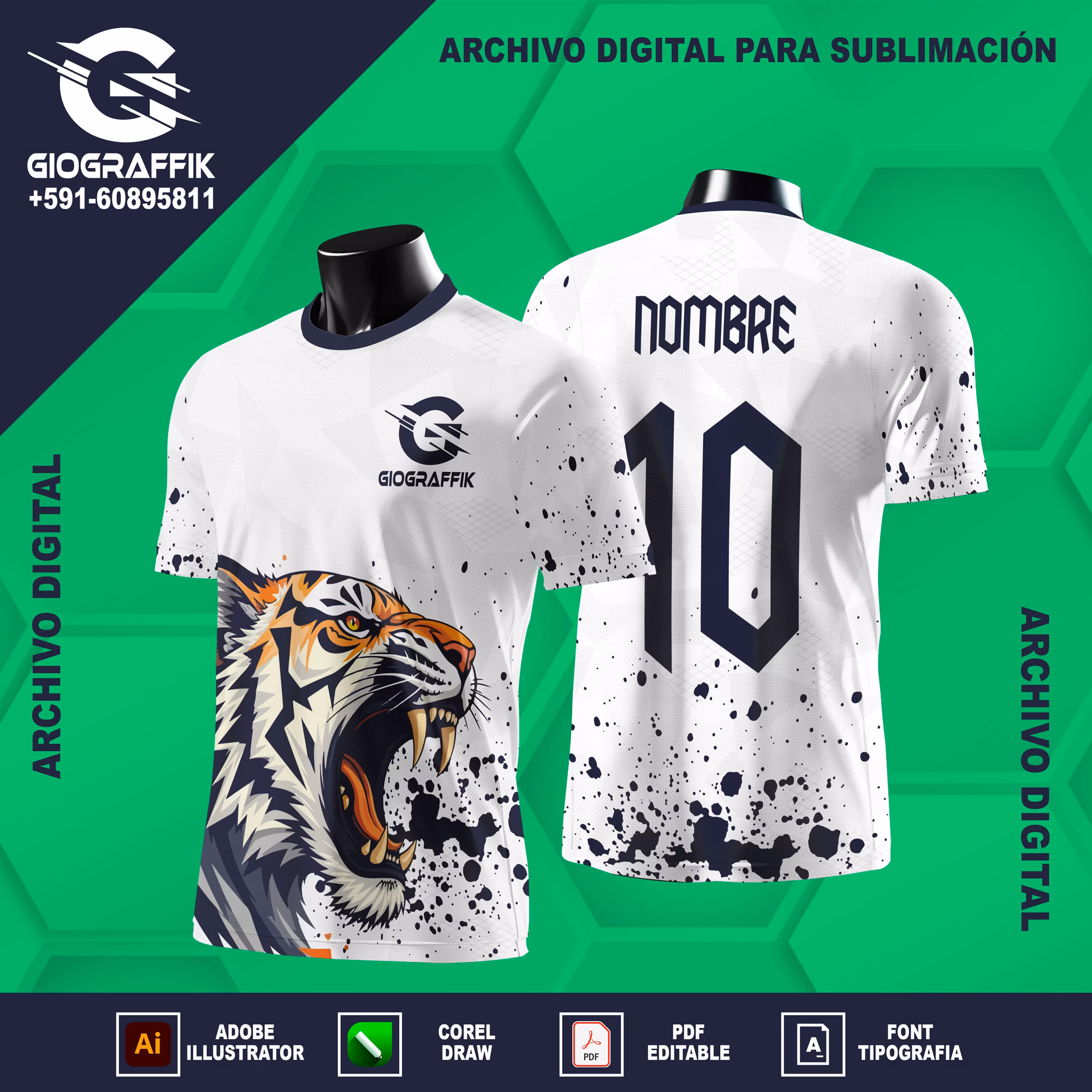 TIGRE BLUE GEOMETRICO