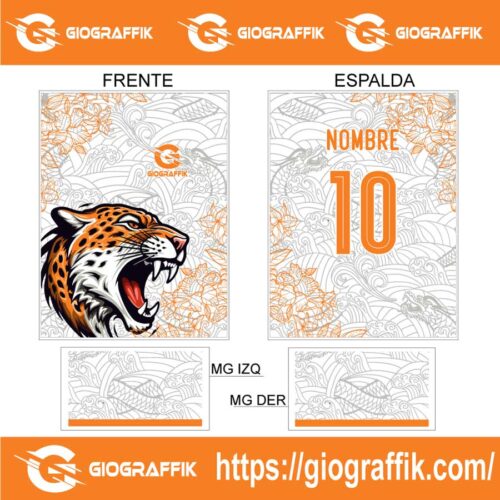 TIGRE ORANGE TRAMA GRIS