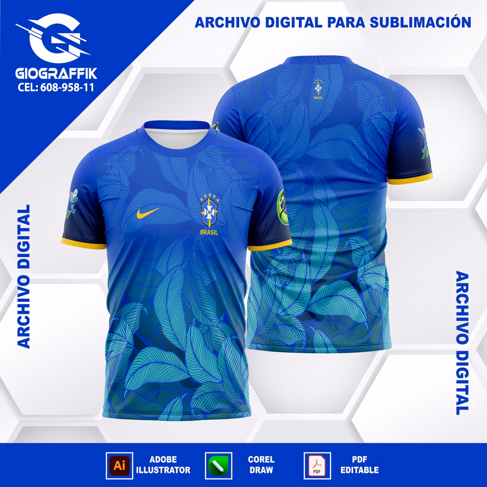 BRASIL HOJAS DEGRADE BLUE