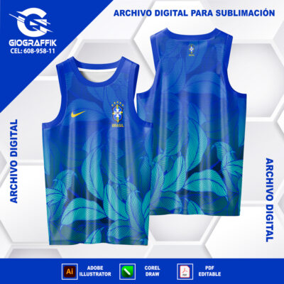 BRASIL HOJAS DEGRADE BLUE