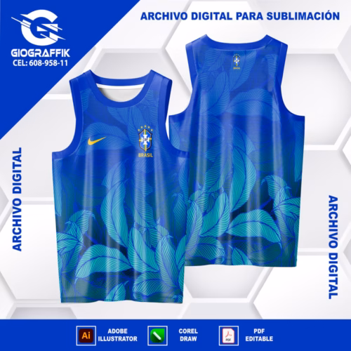 BRASIL HOJAS DEGRADE BLUE