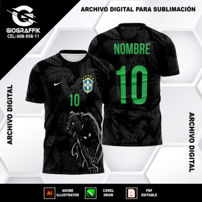 BRASIL PANTERA HOJAS BLACK
