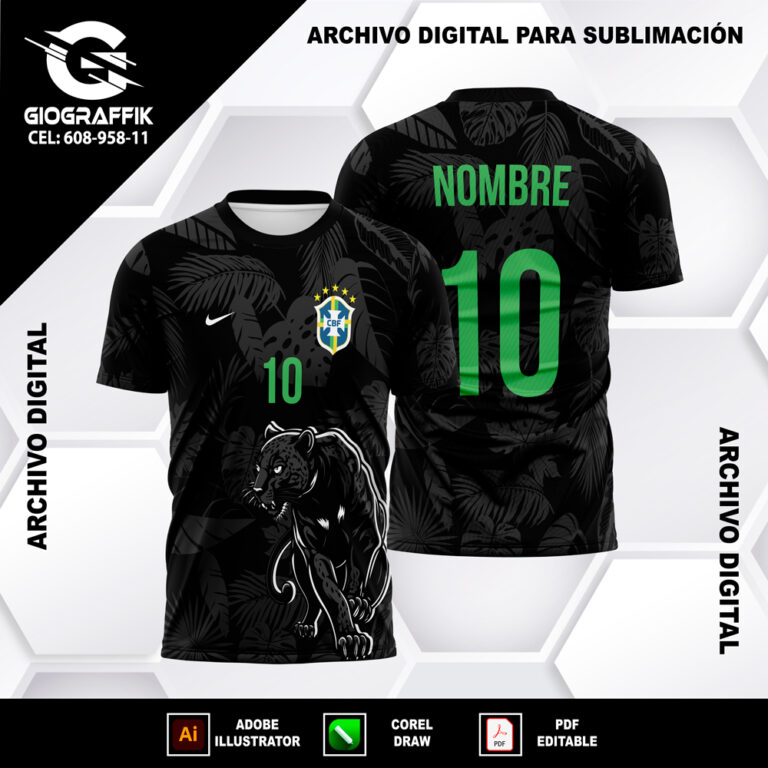 BRASIL PANTERA HOJAS BLACK