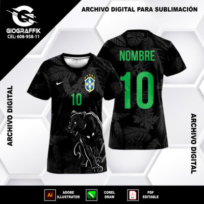BRASIL PANTERA HOJAS BLACK