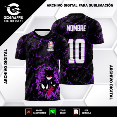 GENGAR JASPEADO MORADO POKEMON