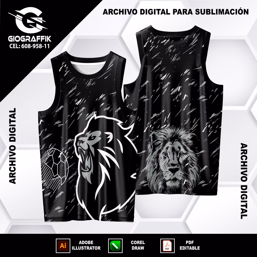 LEON PATTERN BLACK GRIS - Imagen 2