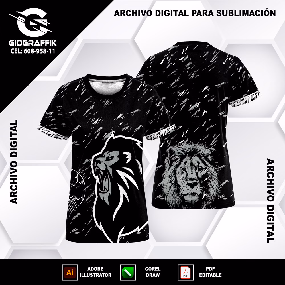 LEON PATTERN BLACK GRIS - Imagen 3