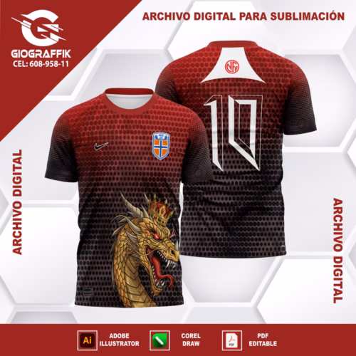 DRAGON DORADO PATTERN DEGRADE RED