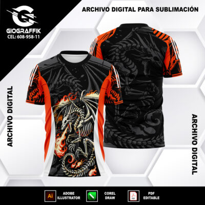 DRAGON ESQUELETO FUEGO ORANGE