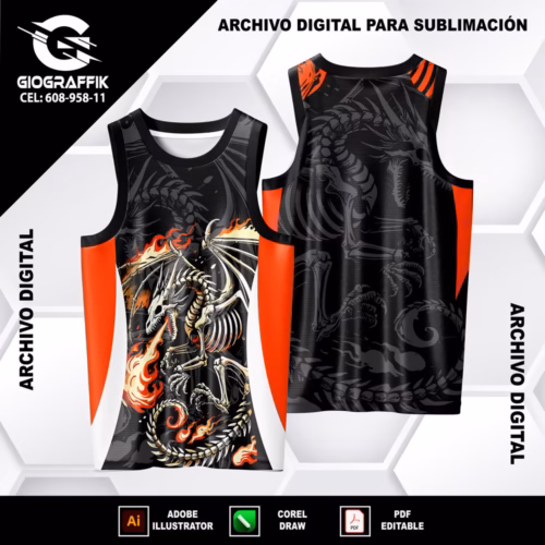 DRAGON ESQUELETO FUEGO ORANGE
