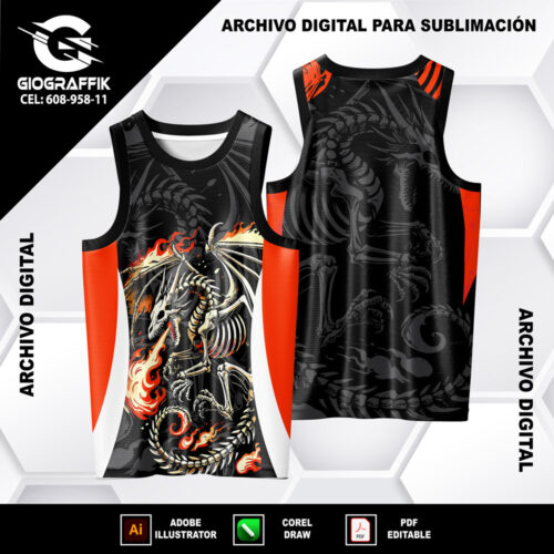 DRAGON ESQUELETO FUEGO ORANGE
