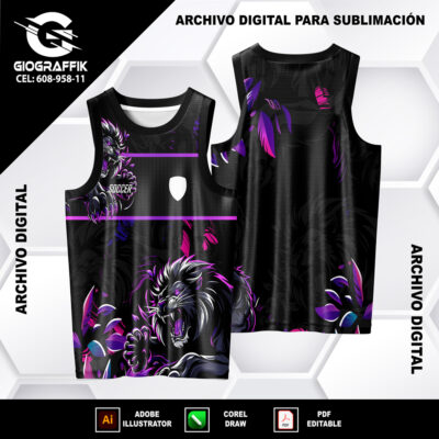 LEON FLORAL DEGRADE MAGENTA LILA