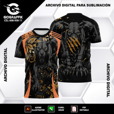 PANTERA BLACK FLORAL ORANGE
