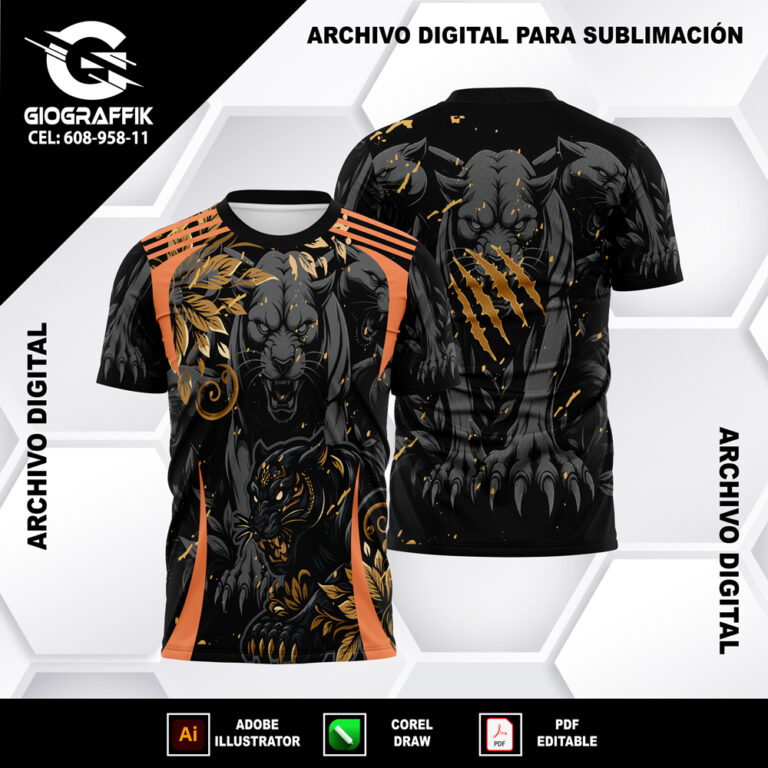 PANTERA BLACK FLORAL ORANGE