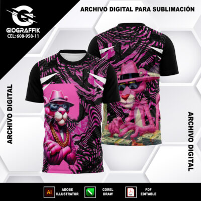 PANTERA ROSA MAGENTA GRUNGE