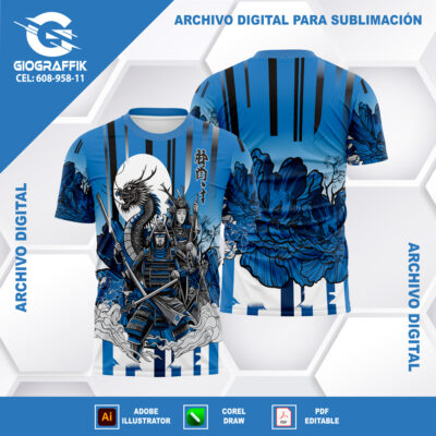 SAMURAI BLUE DEGRADE FLORAL