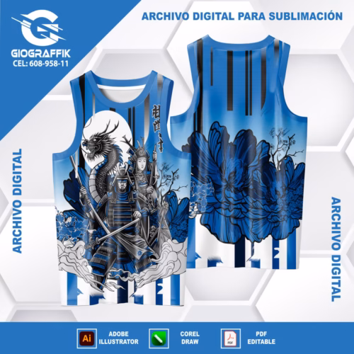 SAMURAI BLUE DEGRADE FLORAL