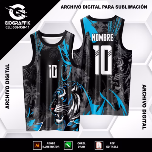 TIGRE CELESTE GRUNGE FLORAL