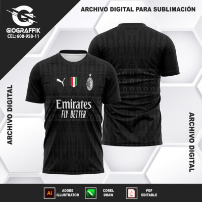 AC MILAN BLACK TRAMA CASTILLO PUMAS