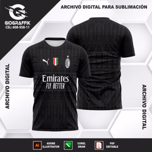 AC MILAN BLACK TRAMA CASTILLO PUMAS
