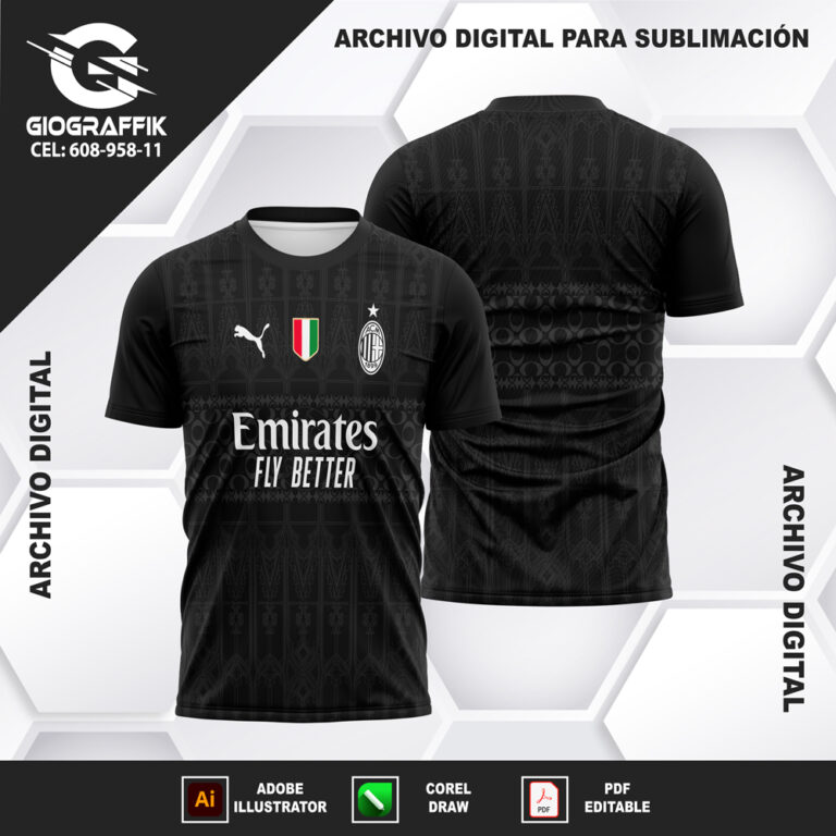 AC MILAN BLACK TRAMA CASTILLO PUMAS