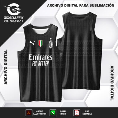 AC MILAN BLACK TRAMA CASTILLO PUMAS