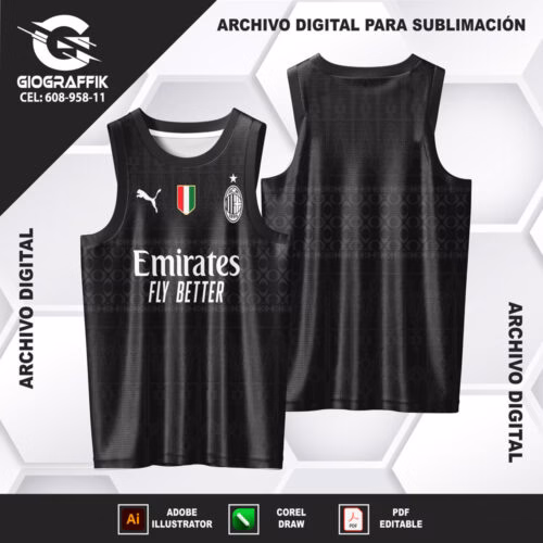 AC MILAN BLACK TRAMA CASTILLO PUMAS