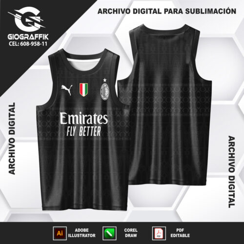 AC MILAN BLACK TRAMA CASTILLO PUMAS