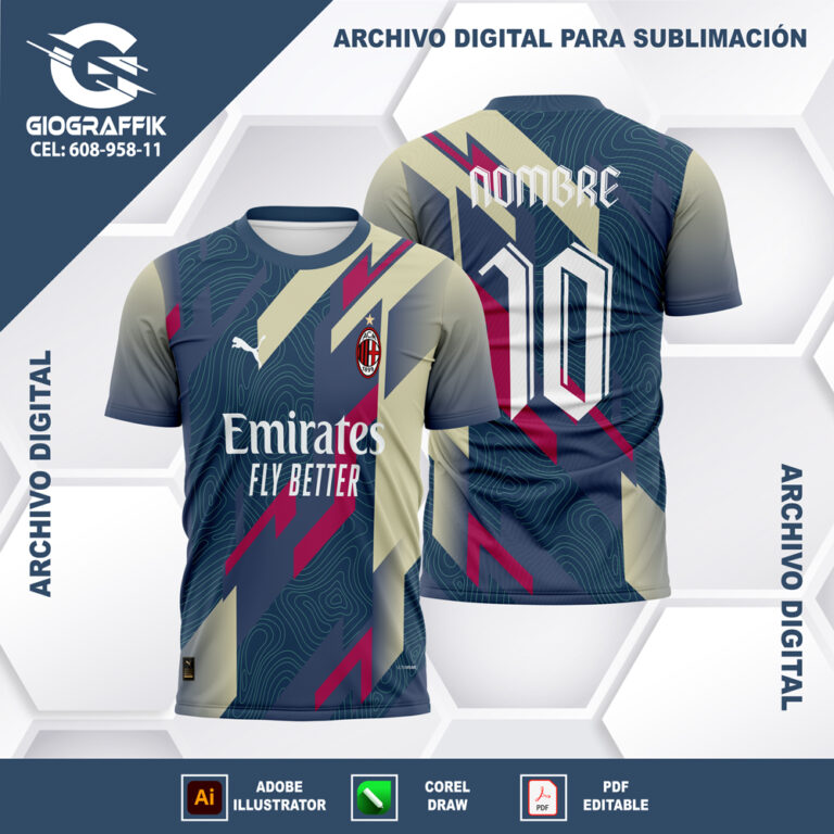 AC MILAN GEOMETRIC TORNADO DEGRADE BLUE GRIS