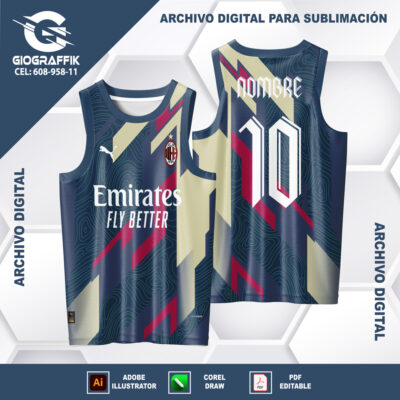 AC MILAN GEOMETRIC TORNADO DEGRADE BLUE GRIS