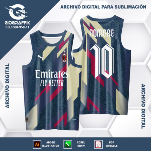 AC MILAN GEOMETRIC TORNADO DEGRADE BLUE GRIS