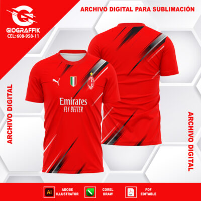 AC MILAN RED LINEAS DEGRADE RED GRIS