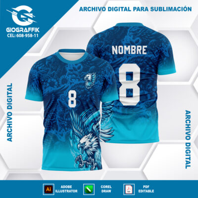 AGUILA FEROZ BLUE DEGRADE CIAN TRAMA EAGLE