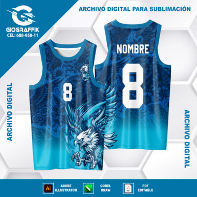 AGUILA FEROZ BLUE DEGRADE CIAN TRAMA EAGLE