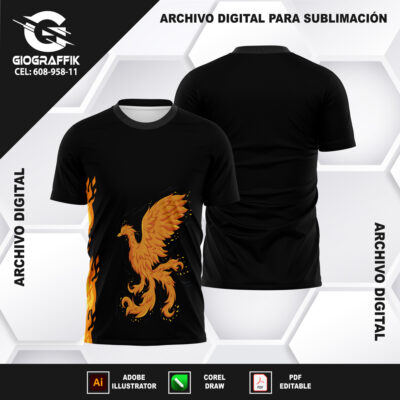 AVE FENIX EFECTO BORDADO ORANGE LLAMAS