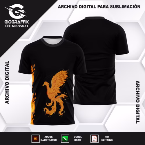 AVE FENIX EFECTO BORDADO ORANGE LLAMAS
