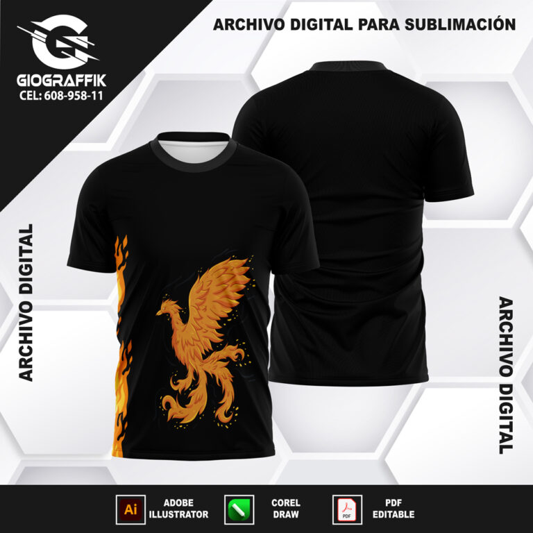AVE FENIX EFECTO BORDADO ORANGE LLAMAS