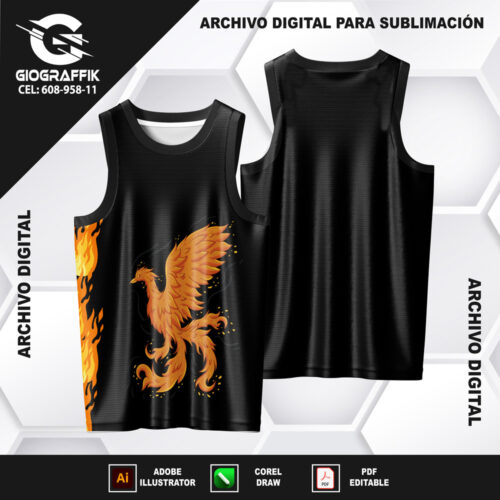 AVE FENIX EFECTO BORDADO ORANGE LLAMAS