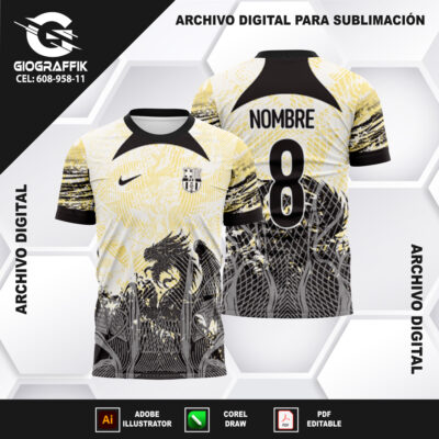 BARCELONA DRAGON PATTERNS BLACK CREMA