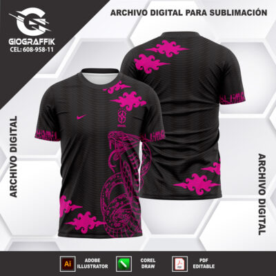 COBRA NUBES MAGENTA BLACK LINEAS PATTERNS