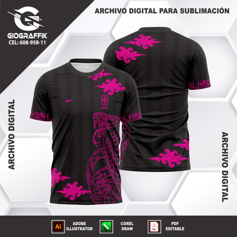 COBRA NUBES MAGENTA BLACK LINEAS PATTERNS