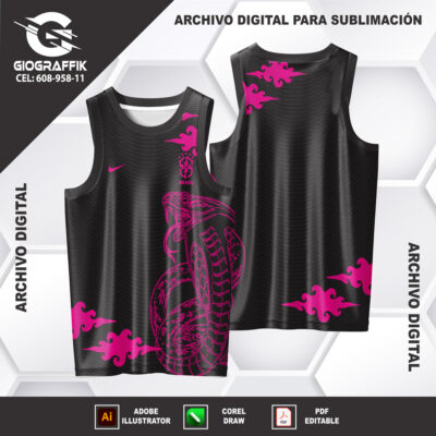 COBRA NUBES MAGENTA BLACK LINEAS PATTERNS