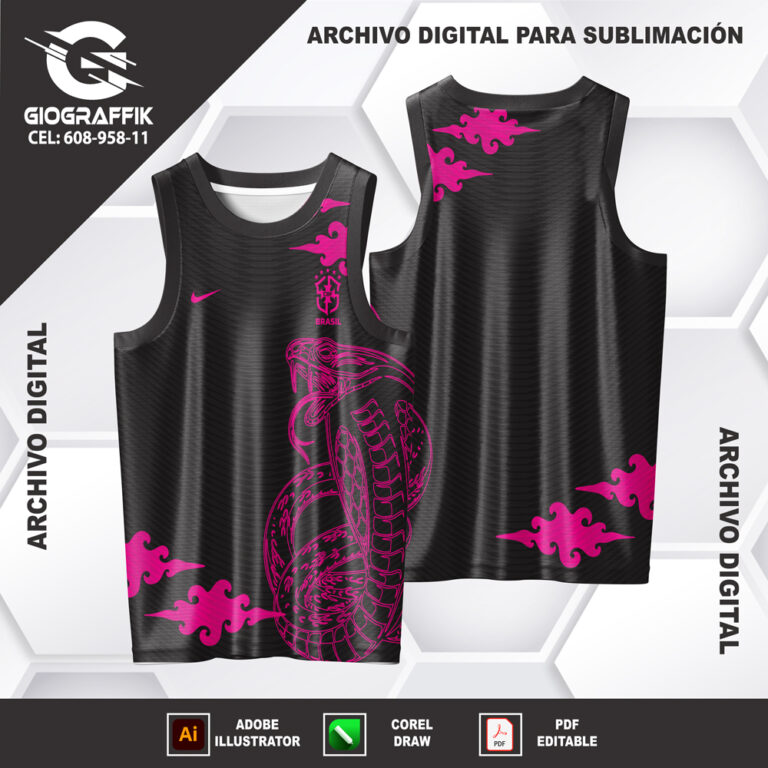 COBRA NUBES MAGENTA BLACK LINEAS PATTERNS