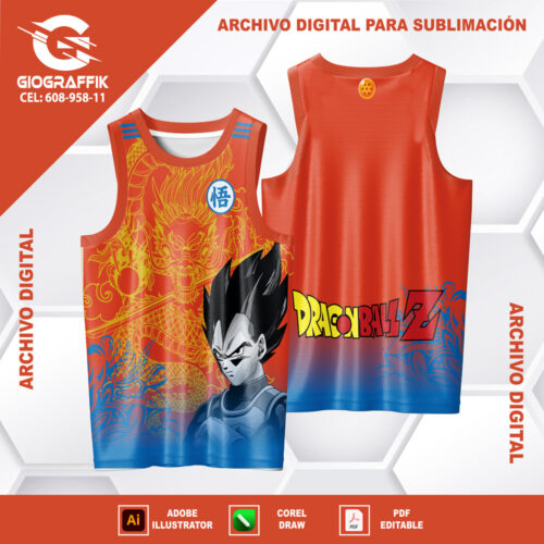 DRAGON BALL YELLOW VEGETA LLAMAS CELESTES