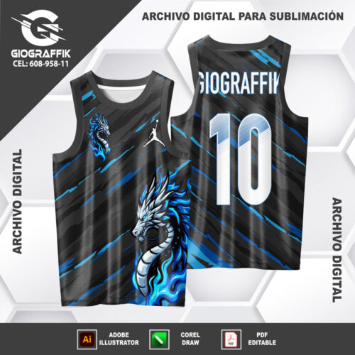 DRAGON FLAMA BLUE TRAMA LINEA