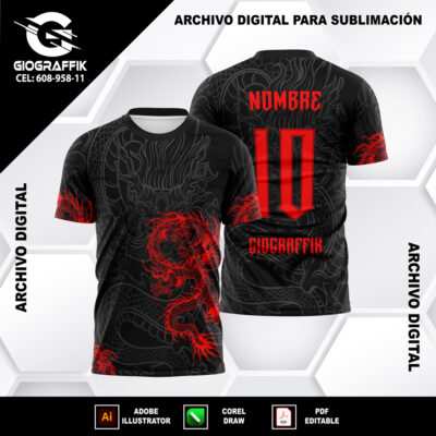 DRAGON RED TRAMA BLACK