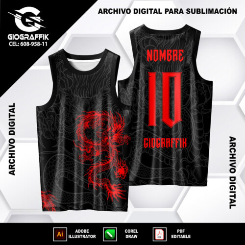 DRAGON RED TRAMA BLACK